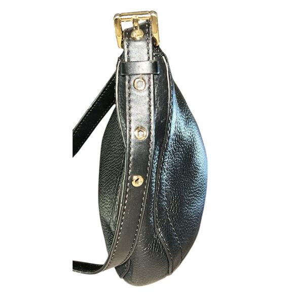 Michael Kors Camden Small Pebbled Leather Black Messenger Crossbody Bag - Picture 4 of 10